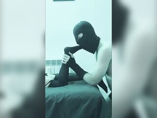 My Feet own him, then I take him in my throat