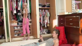 Blond slim and small pussy; This is exactly how the cock feels well