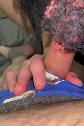 She sucks his glans to control his ejaculation and make him cum