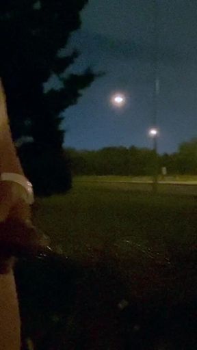 Midnight Roadside Piss Flex: Naked Muscle God Unleashed