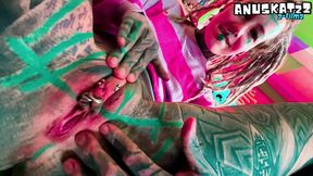 i got my first time pussy piercing and fuck by tattooed dick