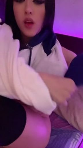 Beautiful otaku masturbates at her best friend's house