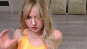 Sexy Girlfriend Gloved Jerk Off Dick and Footjob before Bedtime - POV