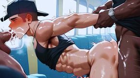 gay sex on a public bus in amsterdam. anal and cumshot inside with people watching.