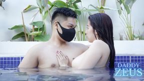 Kycee's poolside pussy&#x1F32E;&#xFE0F; pounded by Daddy Z, Japanese Pinay chick's naughty&#x1F608; escapades