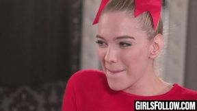 Cheerleader lesbian seduces and fucks teammate