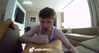 MenPOV Big dick suck and fuck with smooth faced stud