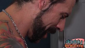 Cutie twink get analsmashed by 2 DILFs in 3some