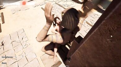 Lara Croft gets her tight pussy fucked by a statue's huge cock. 3D Hentai Game. part 2