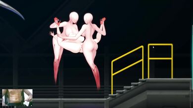 Blondie cosplay alien quest harem domination goes deep double penetration with big ass and big dick through intense hardcore game