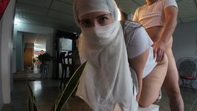 Religious Muslim gets cum in her ass after hard fucking - Hijab Hookup