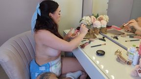Putting Makeup on in my Diaper