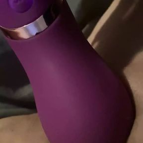 Thinking of you while my vibrator sucks my clit