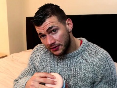 He watches as it pushes in