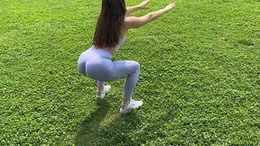Sporty Italian PAWG catches random guy looking at her arse and fucks him