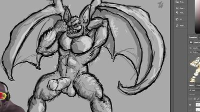 Monsterbait draws erotic orc / monster vampire smut for fans.