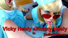 Cum fly with Heely Airlines! - Episode 3 - starring: Roxxy Heely & Vicky Heely - Part 1 - FHD - High Heels Nylons Gloves Ultra long polished Toe Nails Wiggling Spreading Bouncing Handjob Blowjob - 1080p - MP4