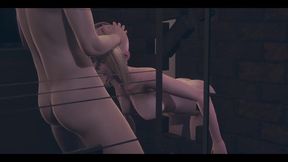 Hentai Uncensored - Delicious Blonde Gets Fucked by Two Friends Through the Wall - Japanese Asian Manga Anime Film Game Porn