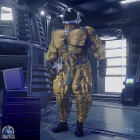 Gay astronaut muscle growth animation test throbbing cock drip
