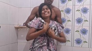 Cute Desi chick with a lovely smile is fucked in the bathroom