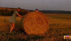 young couple fucking outdoor in the field