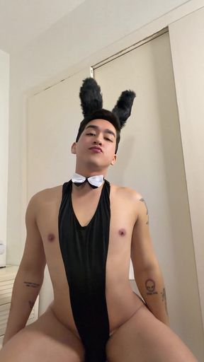 Cute Femboy Bunny Seducing