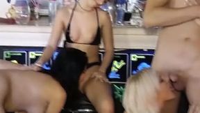 German blondes sizzling at the bar, hardcore cock&#x1F346; party going crazy, wild sex freaks.