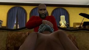 Busty granny maid got face fucked by Mr Cornad's son