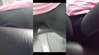 Hot tattoo girl grinds cameltoe workout in tight leggings