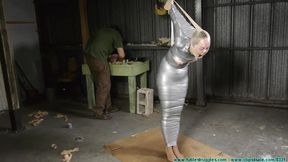 futilestruggles - rachel encased in pantyhose then a mummified strappado bondage
