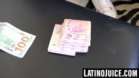 Muscular Latino bred and fed cum in money POV