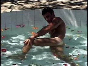 Gorgeous sexy white guy with awesome pecs and hot ass gives himself a hand job