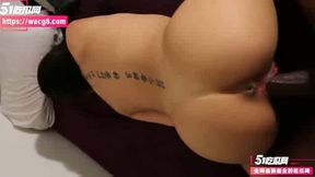 High-value, alluring black-haired young woman gets her way at home with a huge, unprotected penis from a young man. He rides her on top and ejaculates quickly, his stamina is lacking