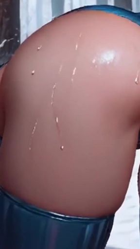 Sexy slut bouncing booty and cameltoe pussy close up! Cartoon hentai anime   Clip 3