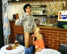 Blonde German Waitress Fucked at Her Bar