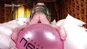 Humping Huge Inflatable Toy in a Bed of Pillows