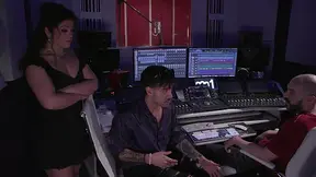 Brunette Latina sucks and eats blonde GF's tits