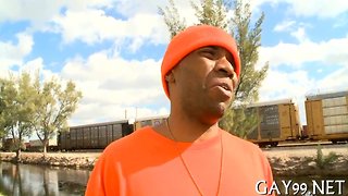 Chocolate & white homosexual drilling