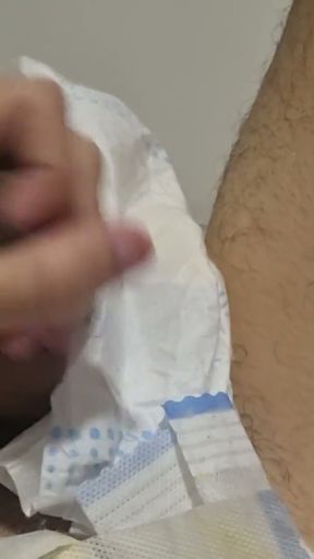 ABDL diaper Boy masturbation and Cumming in his diaper   Clip 1