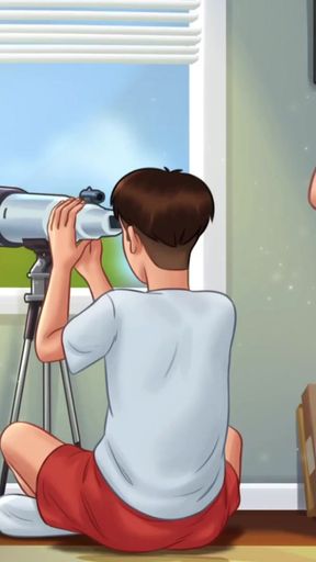 Summertime Saga - Hot Busty MILF Landlady Helps With Her Tenant&#039;s Wet Dreams They Get Caught! - By DarkCookie   Clip 3