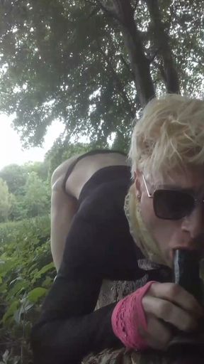 Sissy fag Jes Public Dildo