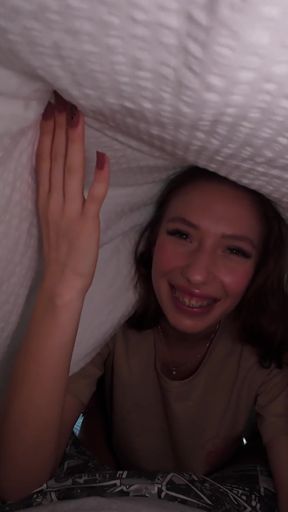 Morning Surprise, Waking Him Up with Kisses Under the Sheets   Clip 1