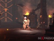 Super hot dickgirl plays with a sexy princess in the medieval castle
