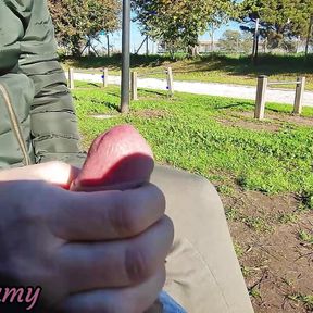 FLASHING my COCK in front a everyone in a PUBLIC PARK and my STEPDAUGHER HELPS me CUMSHOT - REAL SEX RISKY