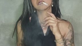 Silent Topless Smoke Seduction