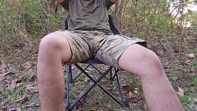 Jerking off at a campsite