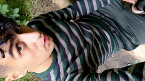 Quick Cum on Shiny Tracksuit - Showing Cum Mess on Tracksuit