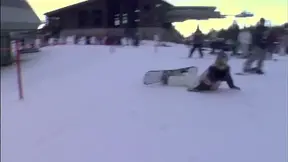 Snowboard bunnies share cocks in reverse cowgirl and cowgirl