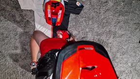 Naked Biker Wanks on His Mxhelmet