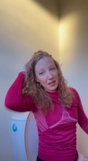 Hot MILF pissing in toilet